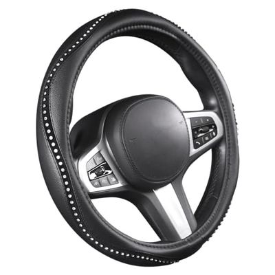 AUTOYOUTH Housse de Volant en Cristal clouté de Strass pour Voiture, VUS, Camion, très résistante, antidérapante, Excellente Prise en Main, Taille Standard, 38,1 cm