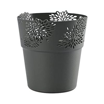 Verdenia Aster blomkruka lätt blomkruka blomkruka design dekorativ kruka för växter för inomhusbruk, plastgenombrutna mönster, många färger, många storlekar 13 cm 20527 antracit