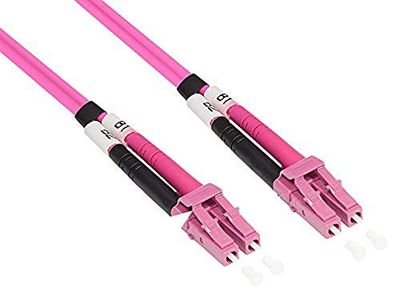 Good Connections LWL - Cavo Patch Duplex da LC a SC multimodale, 50/125", Fibra Ottica, OM4, 0,5 m, Colore: Viola/Rosa