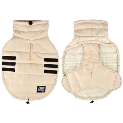 Love Story, Doudoune Matelassée Col Large Fermeture Scratch Taille Xl/55 cm Beige