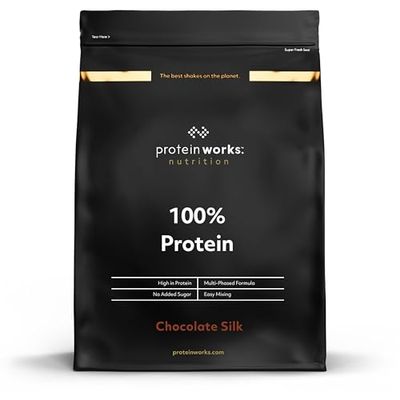 Protein Works - 100% Protein Powder, 25 Servings, Quad Protein Blend, Low Calorie, Low Fat Protein Shake, Phased Protein Release, Chocolate Silk, 625g