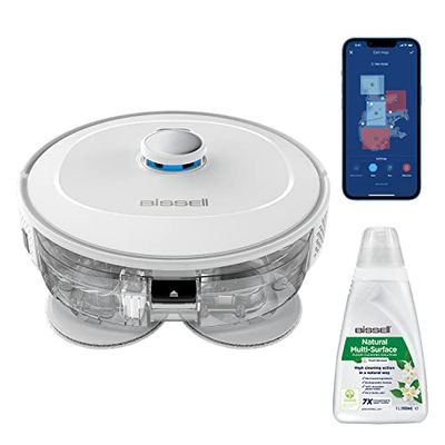 Bissell SpinWave R5 | Robot stofzuiger met Dweil | Slimme Navigatie met LIDAR-Technologie | Tapijt- en Vloerkleeddetectie | Krachtig Stofzuiger tot 2000 Pa | Draadloze Stofzuiger | 61 dB | Wit | 3475N