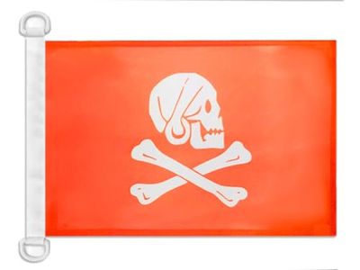 AZ FLAG Bandiera Navale Pirata Henry Avery Rosso 45x30cm - Bandiera Maritima Dei Pirati - Teschio 30 x 45 cm speciale Nautismo, Padiglione Nautico