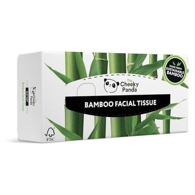 The Cheeky Panda Caixa de lenços de papel de 3 camadas | 80 x lenços faciais de bambu, 100 % bambu FSC | extra macio