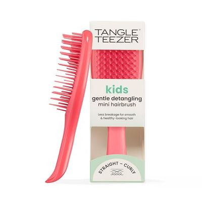 Tangle Teezer | The Mini Wet Detangler Hairbrush for Wet & Dry Hair | Perfect for Kids & Traveling | Eliminates Knots & Reduces Breakage | Pink Punch