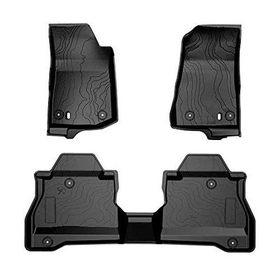 JoyTutus Floor Mats Compatible with Gladiator 2020 2021 2022 2023, TPE All Weather Protection Floor Mats, Floor Liners Front & Rear Complete Set fits Gladiator JT 4 Door 82215626AB - Custom Fit