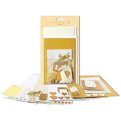 Ursus 56100005-Set d'auguri Greetings Gold, Formato 2 x 2 con Buste, 100 Adesivi, per la creazione di Biglietti individuali, 56100005