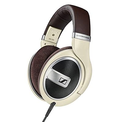 Sennheiser Auriculares HD 599 para colocar alrededor de las orejas y la parte trasera abierta, color marfil