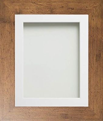 Frame Company Watson Range Rustic 9x7 inch Picture Photo Frame with White Mount for Image 6x4 inch *Choice of Sizes* Fitted with Real Glass
