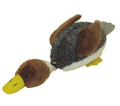 Dehner Jouet pour Chien Canard Daffy, avec Bruit, env. 40 x 17 cm, Peluche, Gris/Marron