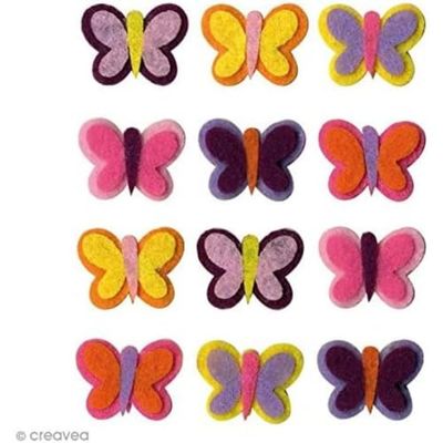 Artemio Butterfly Shape with Felt Decoration – 12 pcs