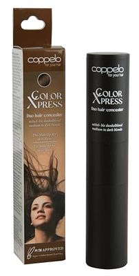 Coppelo Duo Hair Concealer – grå hårtäckning för kvinnor och män – hårmakeup för håret – hårpuder veganskt och naturligt för medel- och mörkblont hår