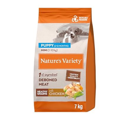 Nature's Variety Healthy Grains - Pienso para Perros Mini Junior con Pollo Deshuesado - 7kg