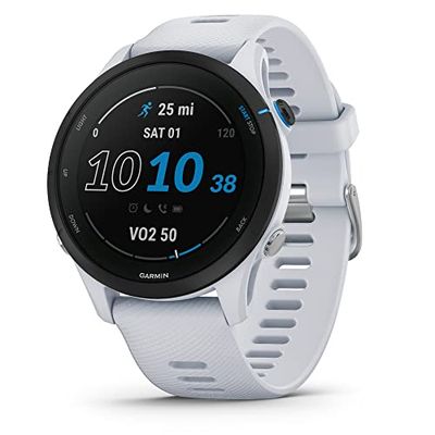 Garmin Forerunner 255 Music, Smartwatch, 46mm, GPS multi-band, Cardio, VO2max, Running Power, HRV Status, Piani gratuiti 5K, 10K e 21K, Memoria per Musica, Garmin Pay (Whitestone)