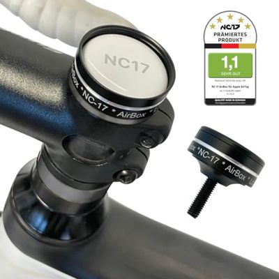 NC-17 Connect AirBox A-Headset Mount | Supporto per bicicletta con protezione antifurto per Apple AirTag | Solo per bici con auricolare A | con incisione laser