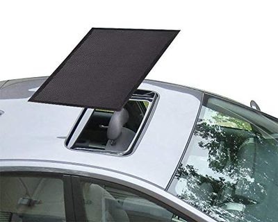 Car Sunroof Sun Shade Magnetic Screen Net Moonroof Mesh 10 Seconds Quick Install Durable UV Sun Protection Cover for Baby Kids Breastfeeding When Parking on Camping Trips- Black