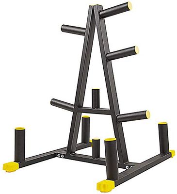 BalanceFrom 6,5 cm of 1 inch halterschijfrek met halterhouders, 600 lbs capaciteit (voor 6 inch versnelling), zwart