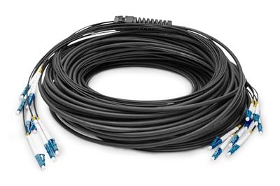 DIGITUS glasvezel breakout kabel - OS2-8 vezels 75 m - LC/UPC naar LC/UPC male - singlemode SM G.657.A1 9/125µ - glasvezelkabel, netwerkkabel, ethernetkabel - zwart