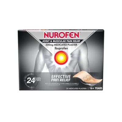 Nurofen Pain Relief Patches, 200mg - Pack Of 2, Knee Pain Relief Patches, Period Pain Relief Patches, Pain Patches, Ibuprofen Patches, 24H Pain Relief, Muscle, Bone and Joints Pain Relief