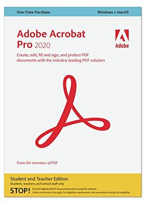 Adobe Acrobat | Pro, Student and Teacher | 1 Usuario | Mac | Código de activación Mac enviado por email