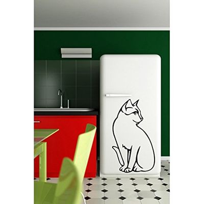 Tatoutex Stickers Profil de Chat - Gris Clair, L 40cm x H 72cm