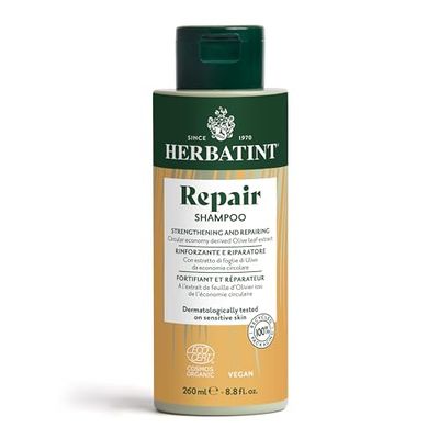Herbatint Shampoo Repair, Shampooing Réparation Biologique - 260 ml | pour Cheveux Stressés et Abîmés | 98% Ingrédients Naturelle, avec Extraits d'Olivier, Moringa, Aloe Vera et Bétaïne de Betterave