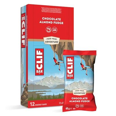 Clif Bars - Energy Bar / Nutritional Protein Bar - Chocolate Almond Fudge - Plant Based Protein - 12 x 68 g