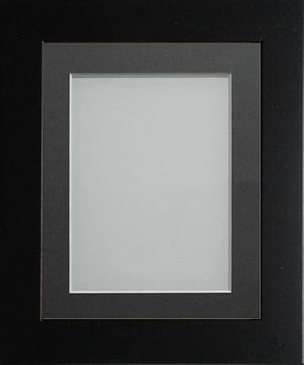 Frame Company Watson Matte Black Picture Photo Frame fitted with Perspex, 24x20 inch with Grey Mount for image size 20x16 inch