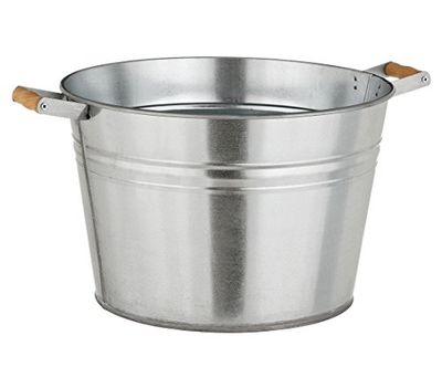 Dehner Maceta de 36 cm de diámetro, 25 cm de Altura, galvanizada, Color Plateado
