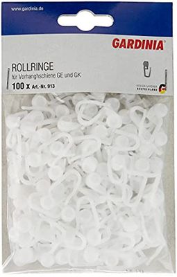 GARDINIA Gancho para cortina de correr, plástico, branco, 0,1, 100 peças