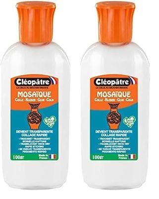 CLEOPATRE – Colle Mosaïque Cléo’Saïc 100g – Transparente et Durable – Fabrication Française (Lot de 2)