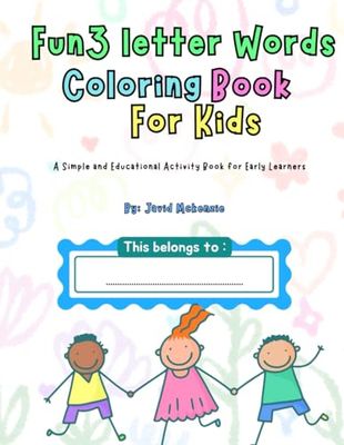 Fun 3 Letter Words Coloring Book For kids