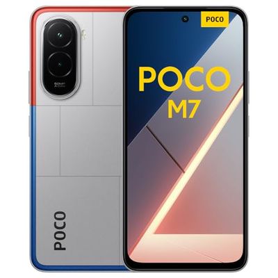 Xiaomi POCO M7, Smartphone 8+256GB, 6.9" FHD+ 144Hz Display, Snapdragon 685, 50MP AI Dual Camera, 7000mAh, Silver, Charger Not Included