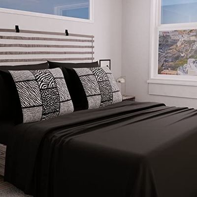 PETTI Artigiani Italiani - Juego Completo de Cama, sábanas de Matrimonio, sábanas de Cebra, Juego de Cama de Matrimonio, Estampado Solo sobre Fundas de Almohada, 100% Fabricado en Italia.