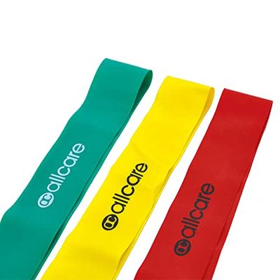 AllCare - Bandas elásticas para Ejercicios (látex, 27,5 cm), Color Amarillo