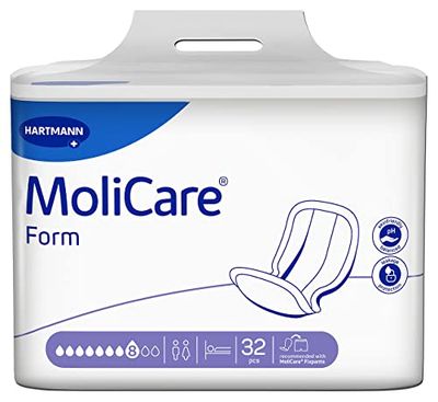 MoliCare Form 8 drops, voor zware incontinentie: goede betrouwbaarheid, extra bescherming tegen lekken en discretie voor vrouwen en mannen, 4x32 stuks