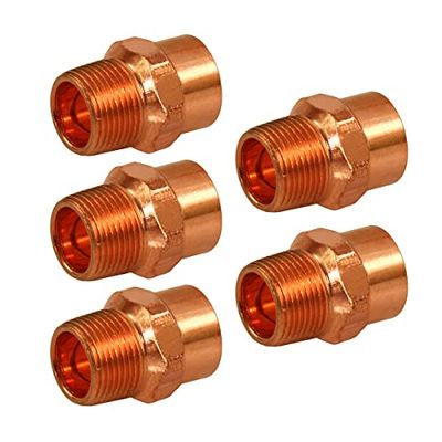Supply Giant CCMA0034-5 Male Adapter Fitting Sweat x MIP Connections, Copper, 3/4