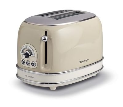 Ariete 155 Tostapane Vintage 2 fette di pane - senza pinze - 6 livelli di tostatura - 810 Watt- Acciaio Inox - Linea Vintage - Beige
