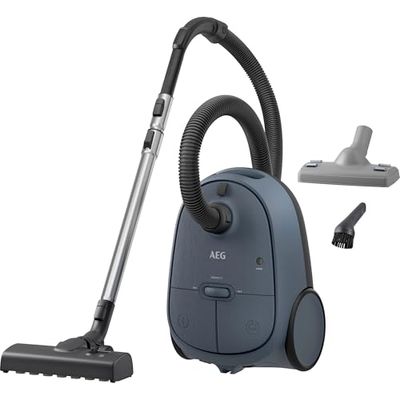 AEG AB61C2DB Aspiradora Trineo con Bolsa, 850 W de Potencia, 3.5 L de Capacidad, Radio de Acción 12 m, Ruedas XL, Filtro Lavable, Cepillo Parketto, Boquilla 3 en 1, Incluye 1 Bolsa, Modelo ÖKO, Azul