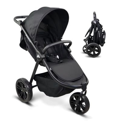 Mobiclinic® Kids, Silla de paseo 3 ruedas, Agnes, Ruedas Todoterreno, Manillar monomando, Arnés 5 puntos, Bolsillo trasero, Estilo deportivo, Plegado con un clic, Cesta XXL, Hasta 22 kg