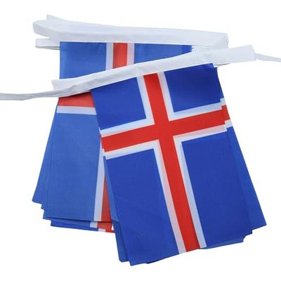 AZ FLAG - Guirlande Drapeau Islande - 6 Mètres Avec 20 Fanions Islandais De 21x14 cm - Petits Drapeaux 100% Polyester - 60g