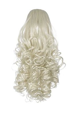 Love Hair Extensions - LHE/N/CURLY/DS/22 - Prime de Fibres Synthétiques - Curly Cordon Coulissant - Queue de Cheval - Couleur 22 - Blond Plage