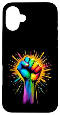 Orgullo Puño Poder Arco Iris Iguald Carcasa para iPhone 16 Plus