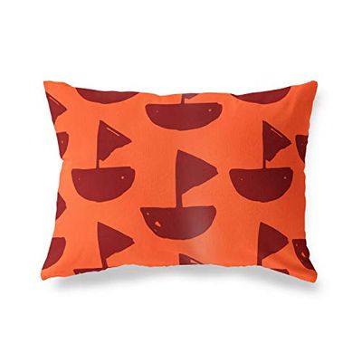 BonaMaison Orange-Bordeaux Housse de Coussin Motif, Taie d'oreiller pour Lit Voiture Canapé Maison Salon Chambre, Décoration D'intérieur, 45x60 Cm - Conçu et Fabriqué en Turquie