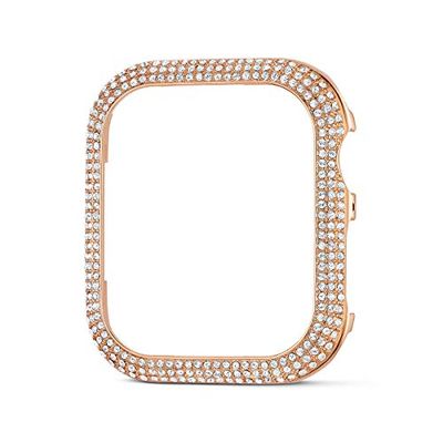 Swarovski Sparkling Smartwatch Case, White Swarovski Crystals with Rose-gold Tone, 40mm Watch Case, Compatible with Apple Watch Series 4 and 5