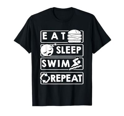Nuoto Design Mangia sonno Nuotare Ripeti Maglietta