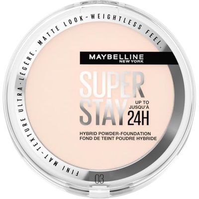Maybelline New York Fondotinta in Polvere SuperStay 24H Hybrid Powder, Tenuta 24H, Make-Up dal Finish Matte Naturale, 03