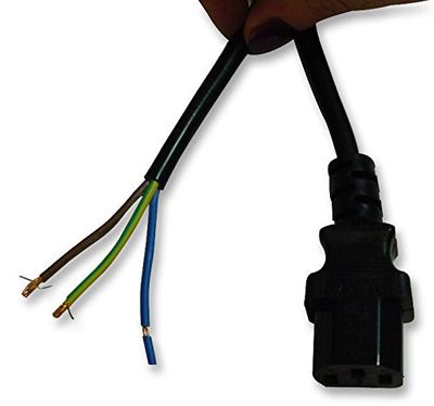 Pro Elec PELR0001 2 m IEC C13 Socket to Free Ends Power Lead, 5A Zwart