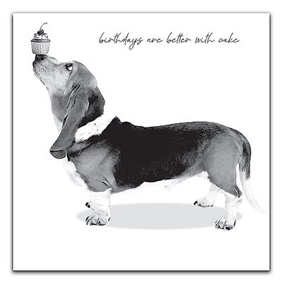coverme571 Funny Birthday Card For Him,Black & White,133x133mm