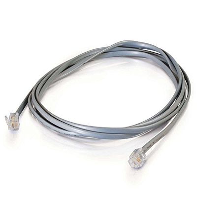 C2G 10M RJ11 6P4C Rechte Modulaire Internet ADSL-kabel, Kabel geschikt voor hoge snelheid Internet, Breedbandrouter, Modem, Telefoonaansluiting, Microfilter en meer